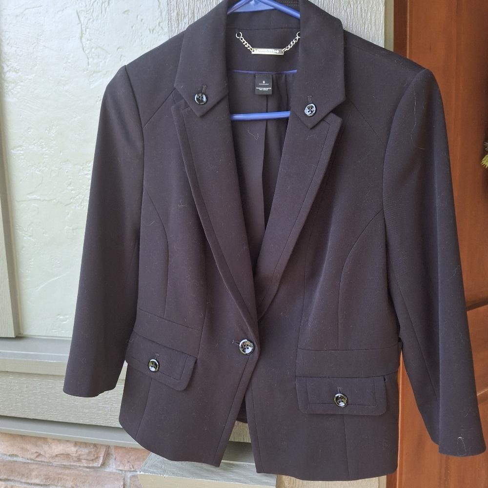 White House Black Market black 3/4 sleeve blazer 6